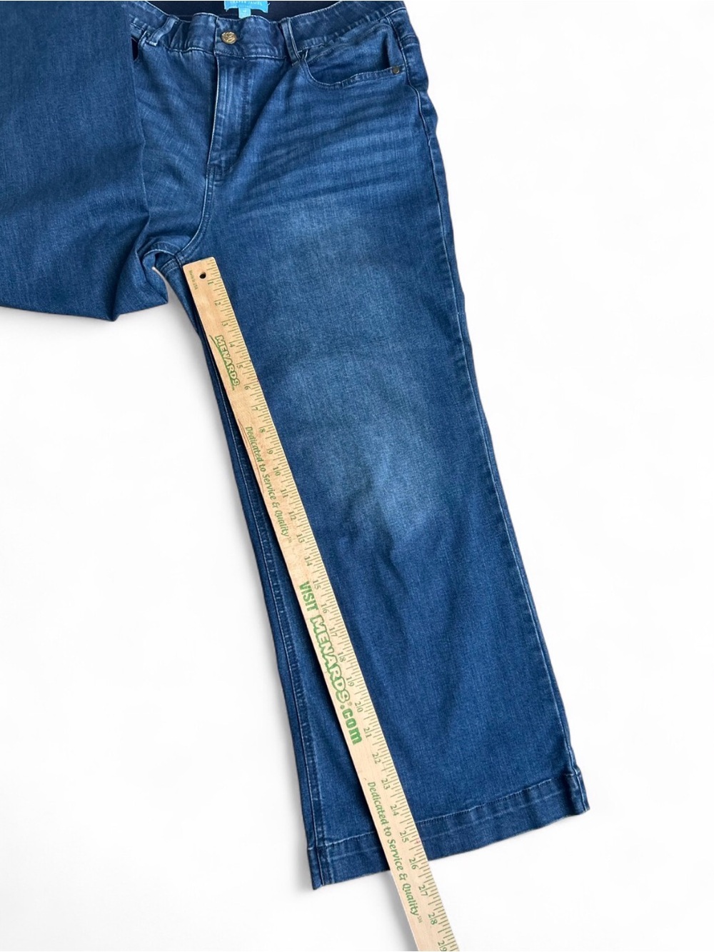 DRAPER JAMES Wide-Leg Jeans 14 in Deep Blue Denim With Elastic Waist - Picture 7 of 8